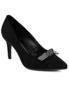 Jones New York Bennami Womens Embellished Man Made Pumps In Black Micro