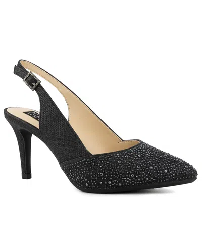 Jones New York Women's Bernie Pointed Toe Slingback Dress Pumps In Black With Stones