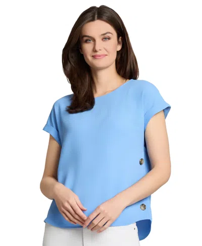 JONES NEW YORK WOMEN'S BUTTON-SIDE CUFFED TOP