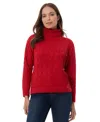 Jones New York Cable Stitch Turtleneck Sweater In Deep Rouge