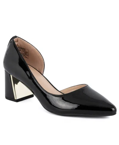 Jones New York Women's Candor D'orsay Block Heel Pumps In Black Patent