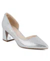 Jones New York Candor Womens Glitter Textured D'orsay Heels In Silver Glitter