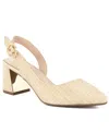 Jones New York Women's Candree Pointed Toe Block Heel Slingback Pumps In Natural Raffia