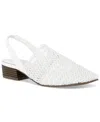 Jones New York Women's Carolton Woven Slingback Flats In White