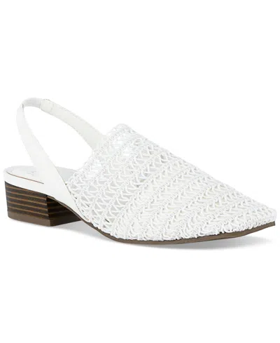 Jones New York Women's Carolton Woven Slingback Flats In White