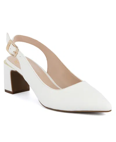 Jones New York Women's Cendra Block Heel Slingback Pumps In White