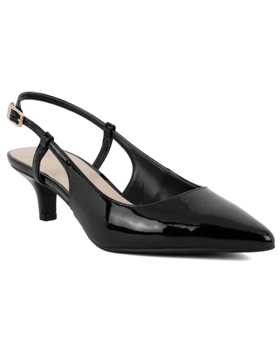 Jones New York Candree Pointed Toe Dress Slingback Pumps In Black Patent