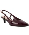 Jones New York Charla Womens Adjustable Manmade Slingback Heels In Burgundy Patent