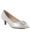 Jones New York Women's Charmer Kitten Heel Dress Pumps In Silver Shimmer