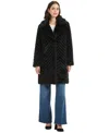 Jones New York Women's Chevron Textured Faux-fur Coat, Exclusively At Macy's In Black
