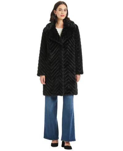 JONES NEW YORK WOMEN'S CHEVRON TEXTURED FAUX-FUR COAT, EXCLUSIVELY AT MACY'S