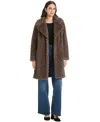 Jones New York Women's Chevron Textured Faux-fur Coat, Exclusively At Macy's In Brown