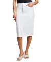 Jones New York Front Slit Denim Skirt In White