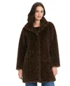 Jones New York Women's Collared Faux-fur Coat In Brown