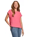 Jones New York Button Detail Top In Fresh Guava