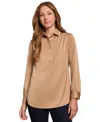 Jones New York Side Button Popover Tunic Top In Praline