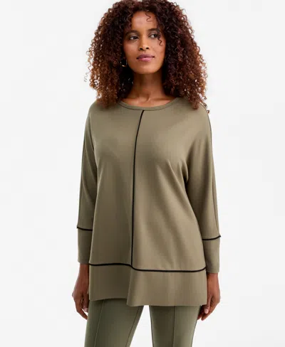 Jones New York Women's Crewneck Tunic In Brown