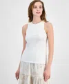 Jones New York Womens Cutaway Applique Tank Top Tiered Maxi Skirt In Nyc White