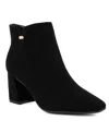 Jones New York Jnydelno Womens Block Heel Faux Suede Ankle Boots In Black