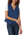 Jones New York Women's Denim Button-front V-neck Vest In Shore Wash