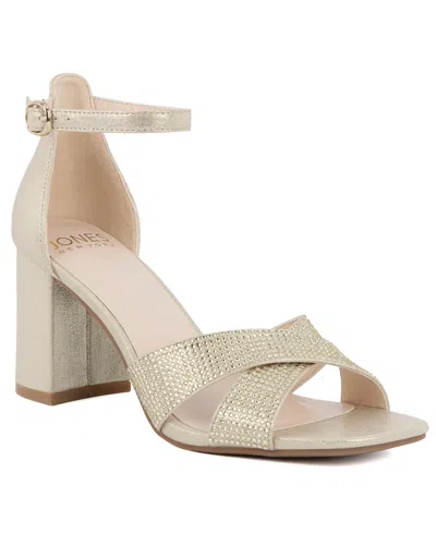 Jones New York Women's Eacross Block Heel Dress Sandals In Light Gold