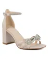Jones New York Jnyearaman Womens Bow Manmade Ankle Strap In Nude Satin