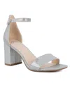 Jones New York Women's Early Two Piece Block Heel Dress Sandals In Light Silver