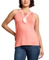 Jones New York Embroidered Tassel Tie Tank In Pink