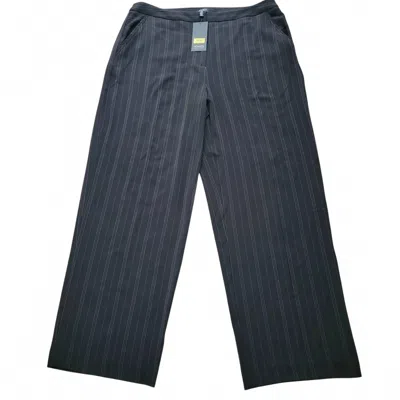 Jones New York Women's Euro Stripe Wide-leg Dress Pants In Black In Blue
