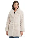 Jones New York Women's Faux-fur Notched-collar Coat In Gold