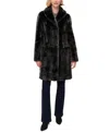 Jones New York Women's Faux-fur Single-breasted Blazer Coat In Black Mink