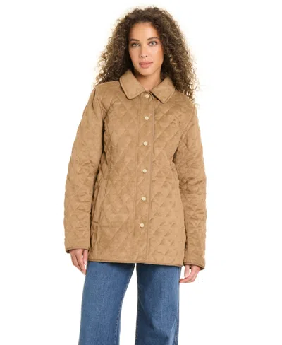 Jones New York Women's Faux Sude Quilted Coat