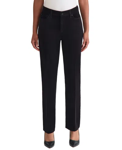 Jones New York Women's Fly Front Lexington Straight-leg Jeans In Black