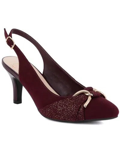 Jones New York Giselee Womens Metallic Embellished Pumps In Wine
