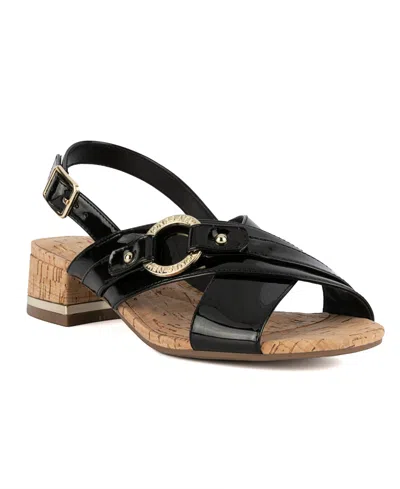 Jones New York Women's Grenel Crisscross Block Heel Dress Sandals In Black
