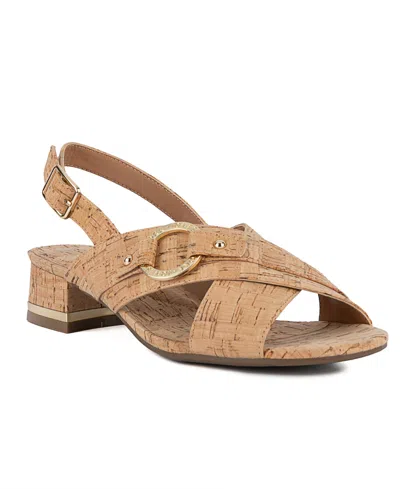 Jones New York Women's Grenel Crisscross Block Heel Dress Sandals In Cork