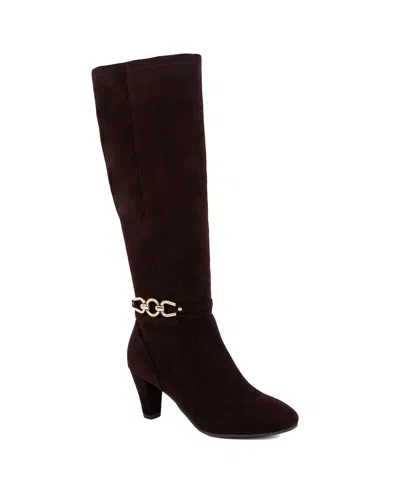 Jones New York Women's Helio Ankle Ornament Knee High Dress Boots In Dark Brown