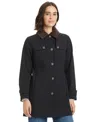 Jones New York Women's Hooded Corduroy-collar Softshell Coat, Exclusively At Macy's In Black