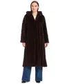 Jones New York Women's Hooded Faux-fur Coat In Brown