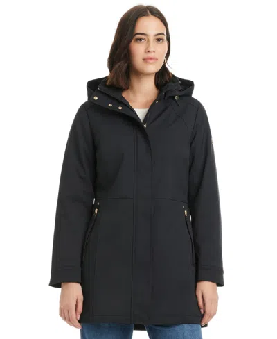 Jones New York Women's Hooded Softshell Coat In Black