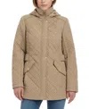 Jones New York Women's Hooded Stand-collar Quilted Coat In Toast