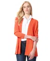 Jones New York Open Front Cardigan In Bright Persimmon
