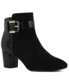 Jones New York Ivyy Womens Zipper Manmade Booties In Black Microsuede