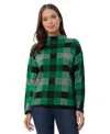 Jones New York Mock Neck Sweater In Deep Clover Multi