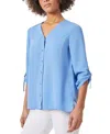 Jones New York Womens Button-down Work Wear Button-down Top In Blue Horizon