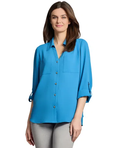 Jones New York Women's Jasper Roll-tab Blouse