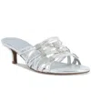 Jones New York Kaleena Womens Embellished Manmade Slide Sandals In Silver