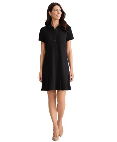 Jones New York Karolina Pleated Polo Dress In Black