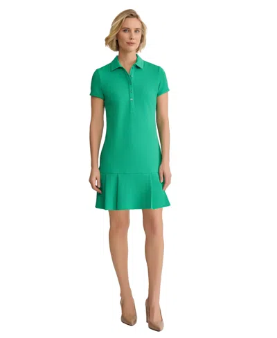 Jones New York Karolina Pleated Polo Dress In Green