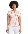 Jones New York Women's Kelly Floral Print Short-sleeve Blouse In Petal Pink
